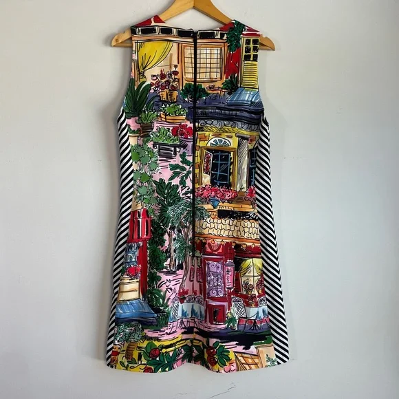 Alice + Olivia Coley Print Sleeveless Mini Dress Size 10 Vacation Dreams - Picture 7 of 13